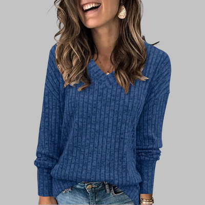 Rivva™ | Comfy V-Neck Long Sleeve Top