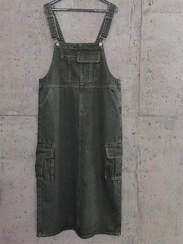 Dungaree Dress with Cargo Pocket