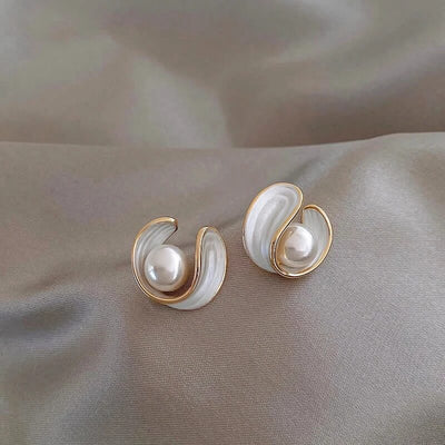 Antoinette Luxe Earrings of White Opal