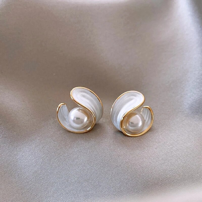 Antoinette Luxe Earrings of White Opal