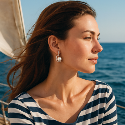 Simple Charm Earrings with Pearls