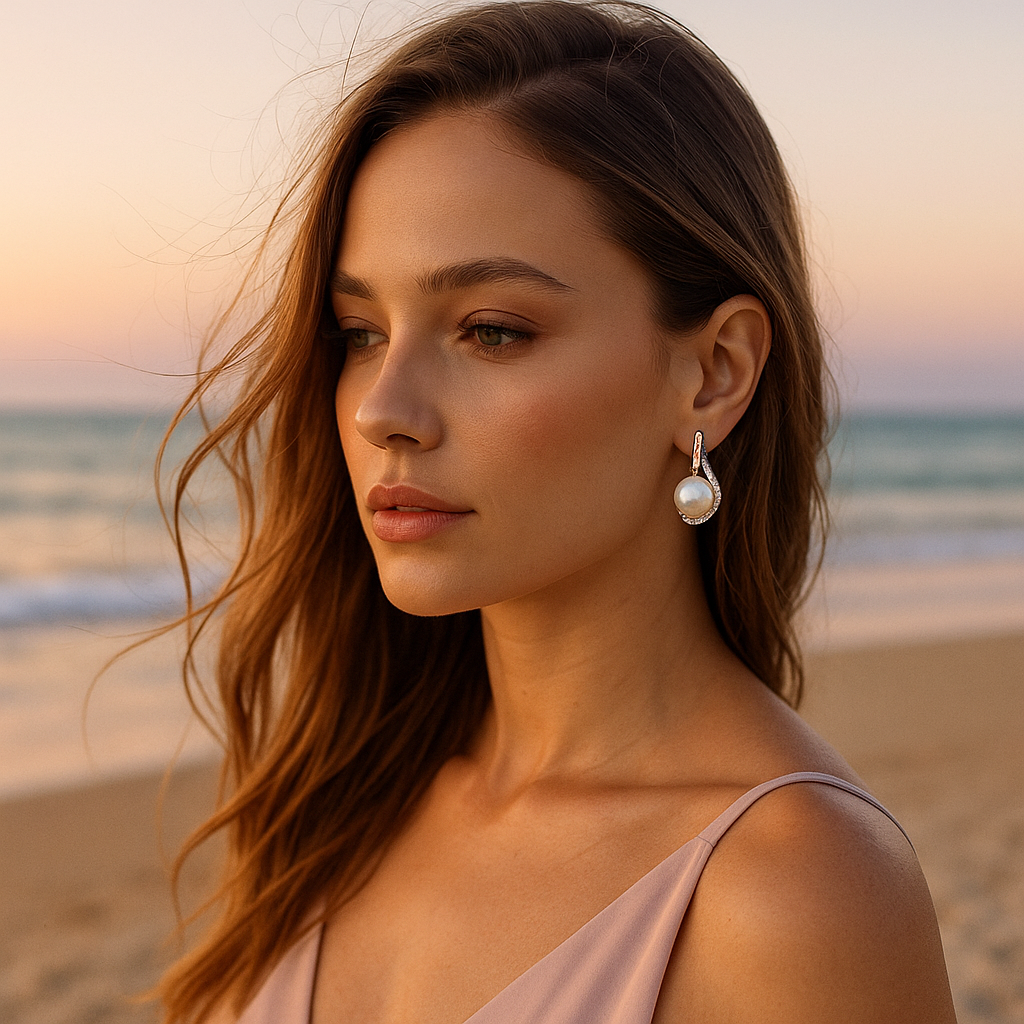 Simple Charm Earrings with Pearls