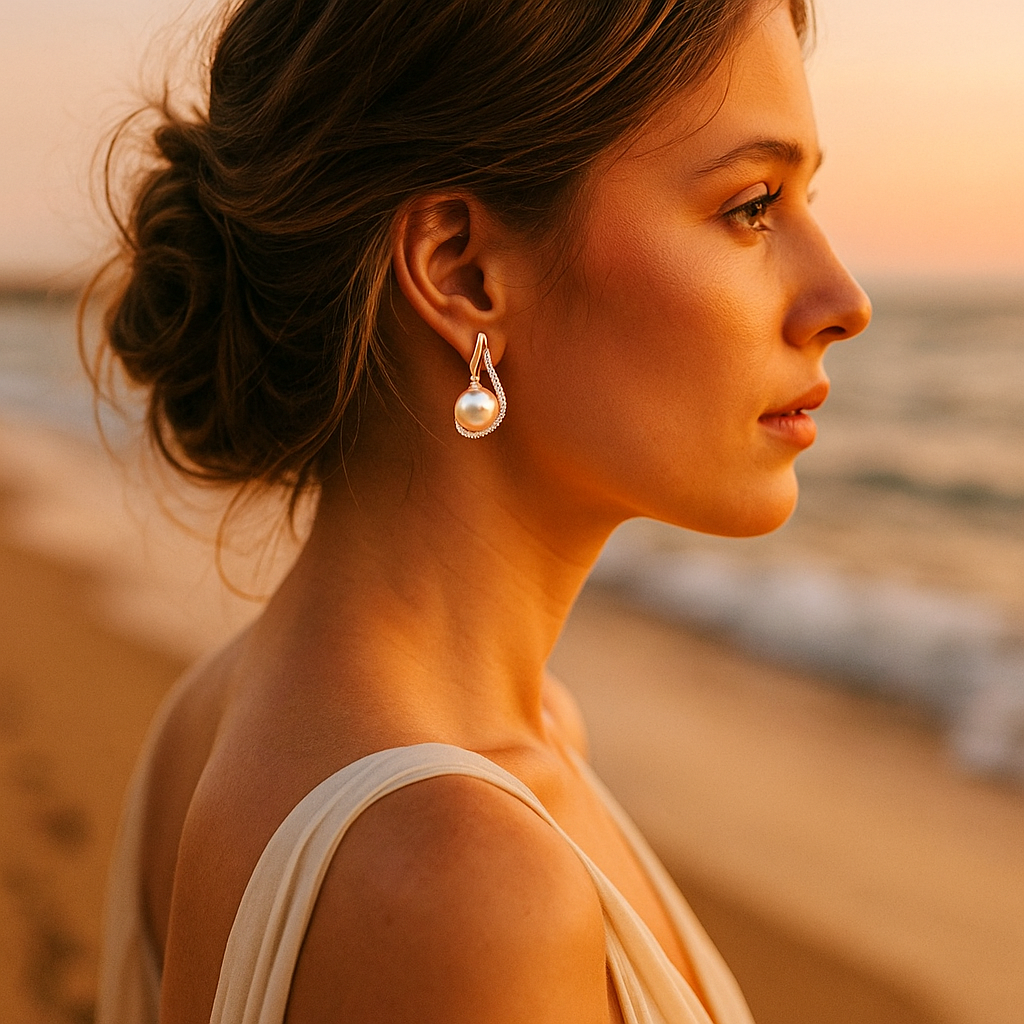 Simple Charm Earrings with Pearls