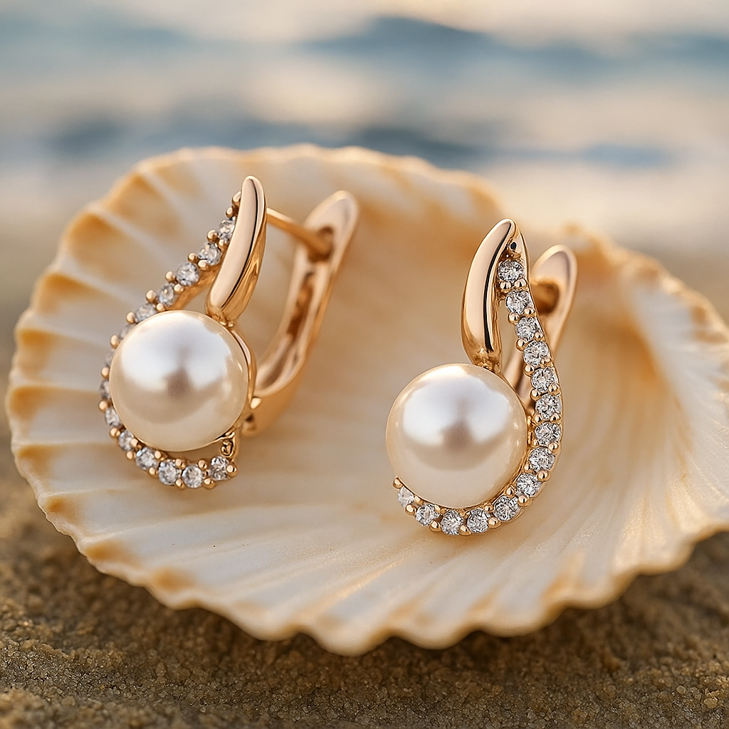 Simple Charm Earrings with Pearls