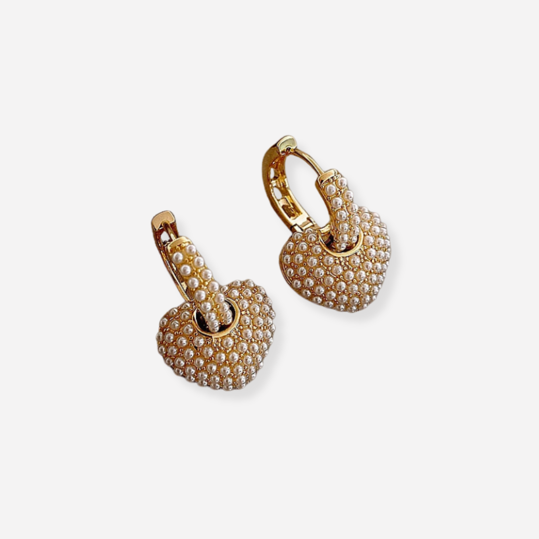 Yuli heart pearl earrings