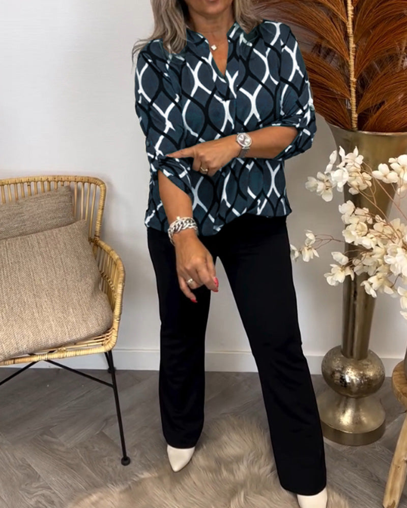 Janny™ | Casual Long-Sleeve Blouse with Elegant Pattern