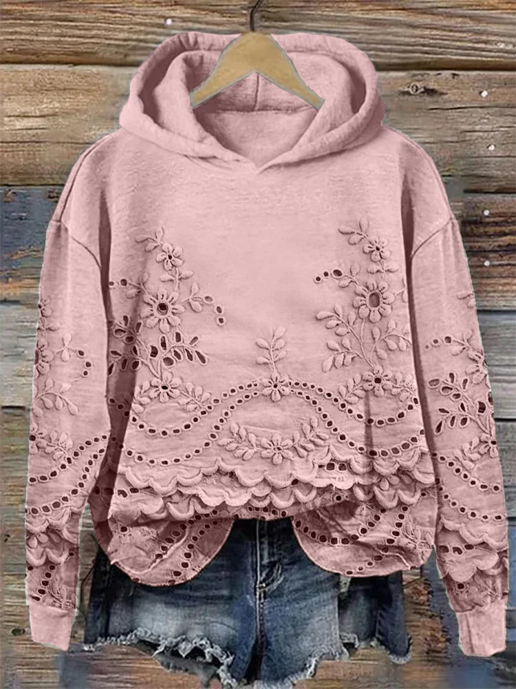 Blusa™ | Casual Hoodie with Flowers