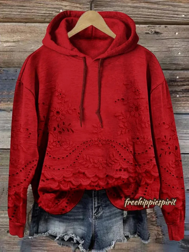 Blusa™ | Casual Hoodie with Flowers