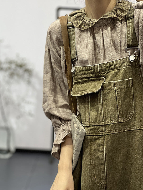 Dungaree Dress with Cargo Pocket