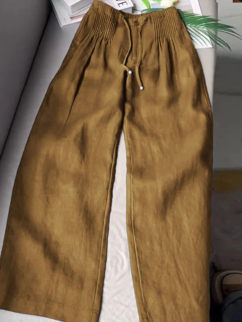 Camille™ | Loose-Fitting Cotton & Linen Blend Pants