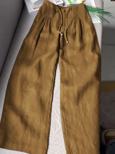 Camille™ | Loose-Fitting Cotton & Linen Blend Pants