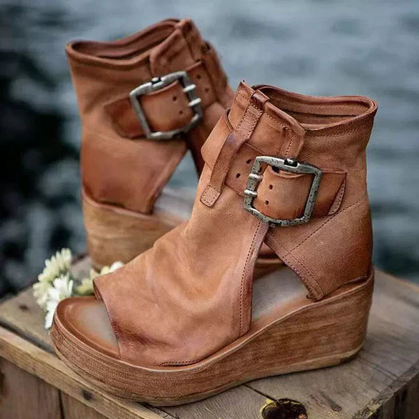 Kayas™ | Orthopaedic Wedge Sandals with a Boho-Style Buckle