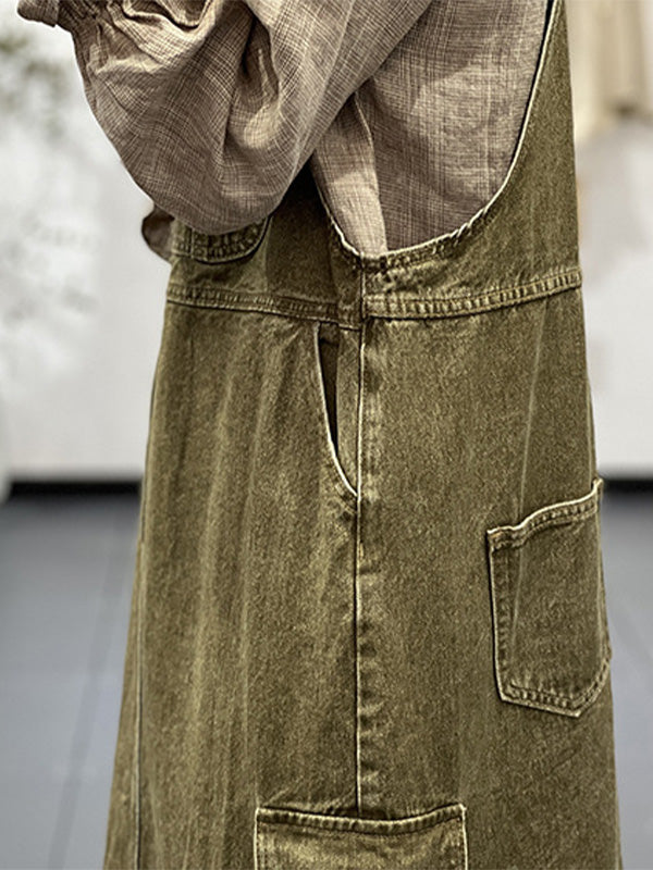 Dungaree Dress with Cargo Pocket