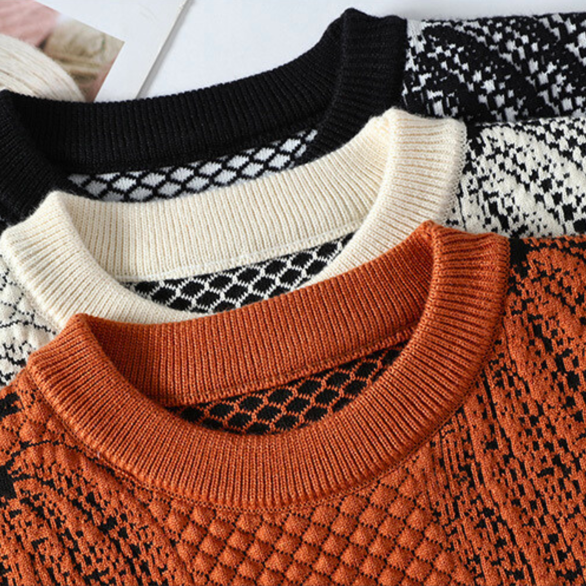 Axora™ | Pumpkin-Toned Knit Sweater
