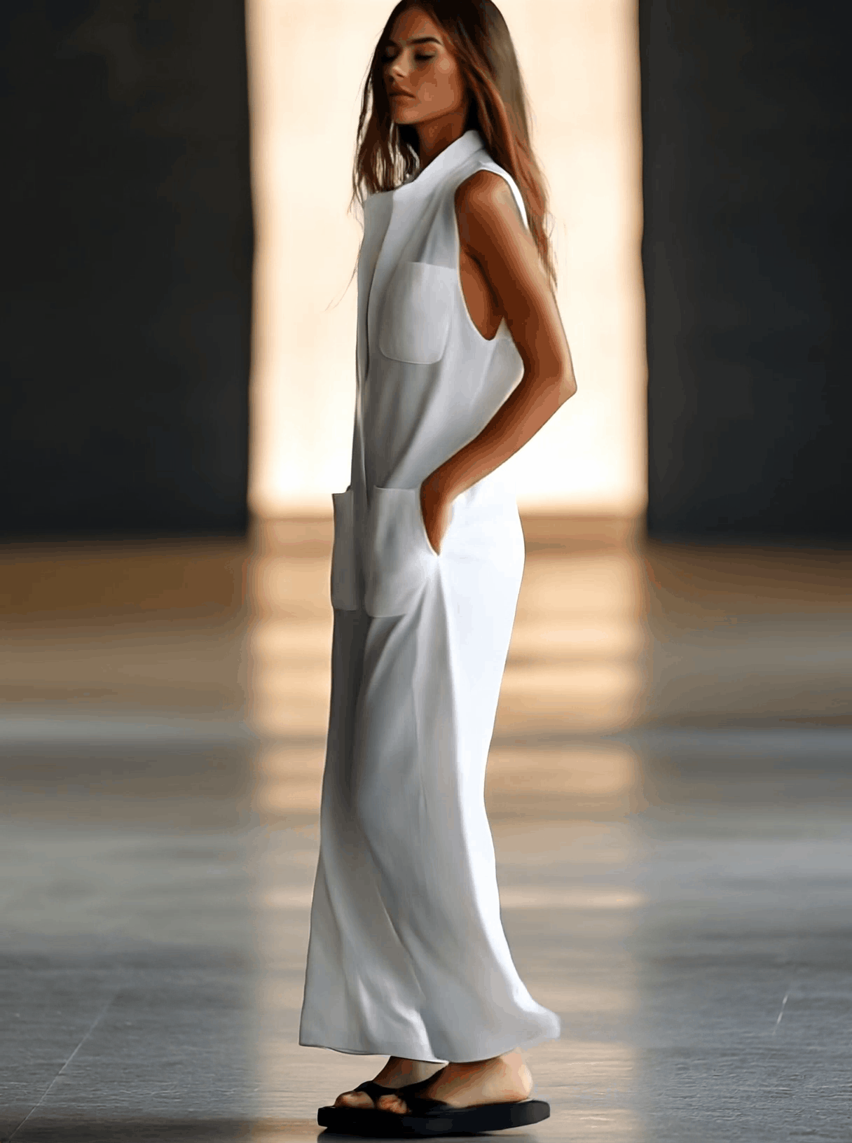 Zina™ | White Retro Loose Casual Jumpsuit