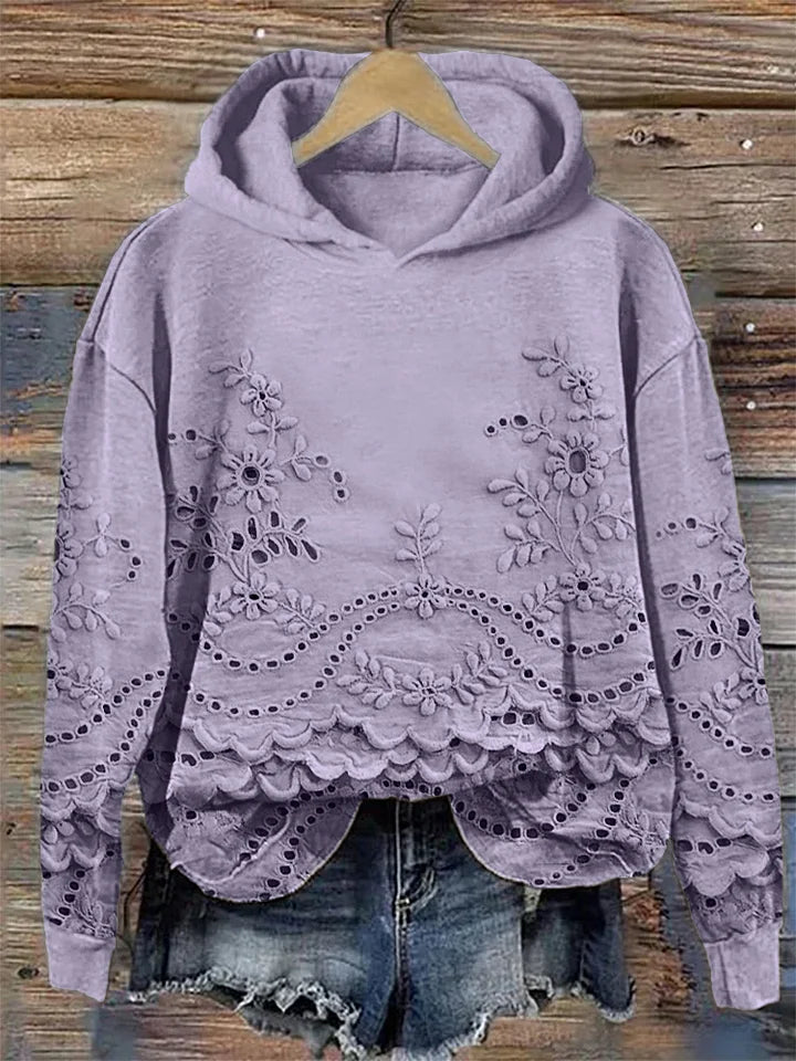 Blusa™ | Casual Hoodie with Flowers