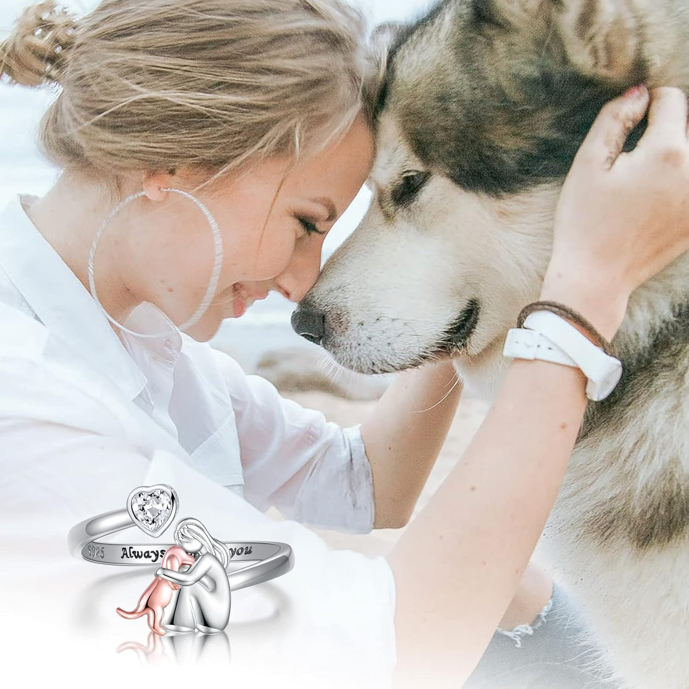 Romy & Rose™ | Ring with Dog Icon (Rose)