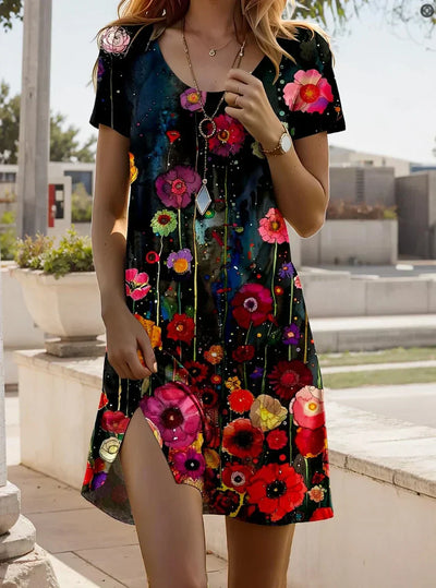 Tessalie™ | Summer Dress with Artistic Print