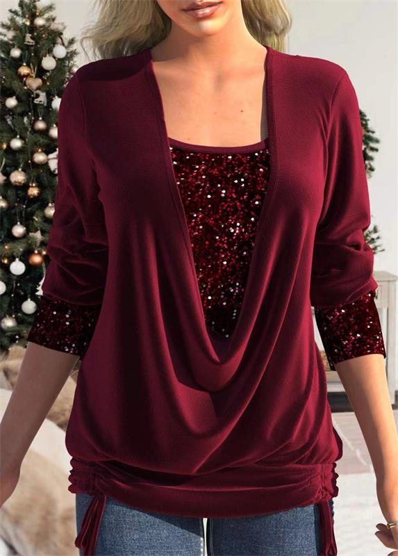 Arla™ | Modern blouse with sequin layer
