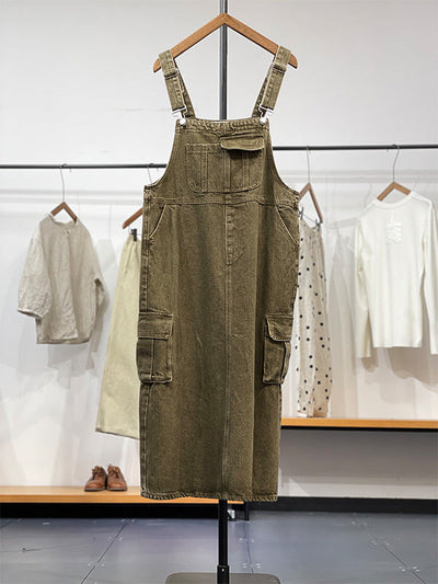 Dungaree Dress with Cargo Pocket