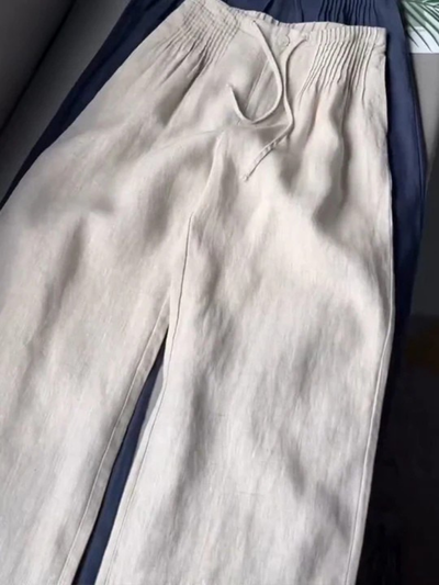 Camille™ | Loose-Fitting Cotton & Linen Blend Pants