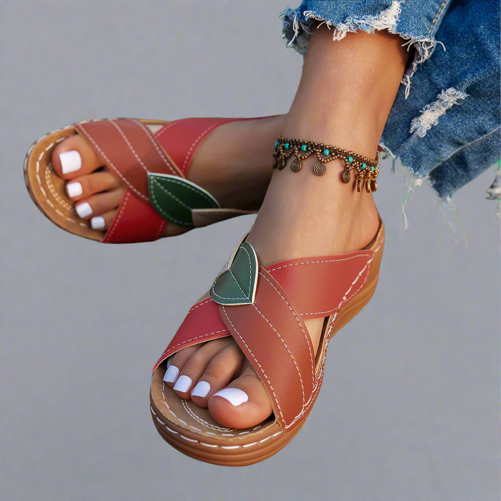 Nina | Handmade Wedge Sandals in Premium Materials