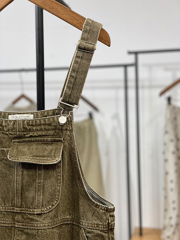 Dungaree Dress with Cargo Pocket