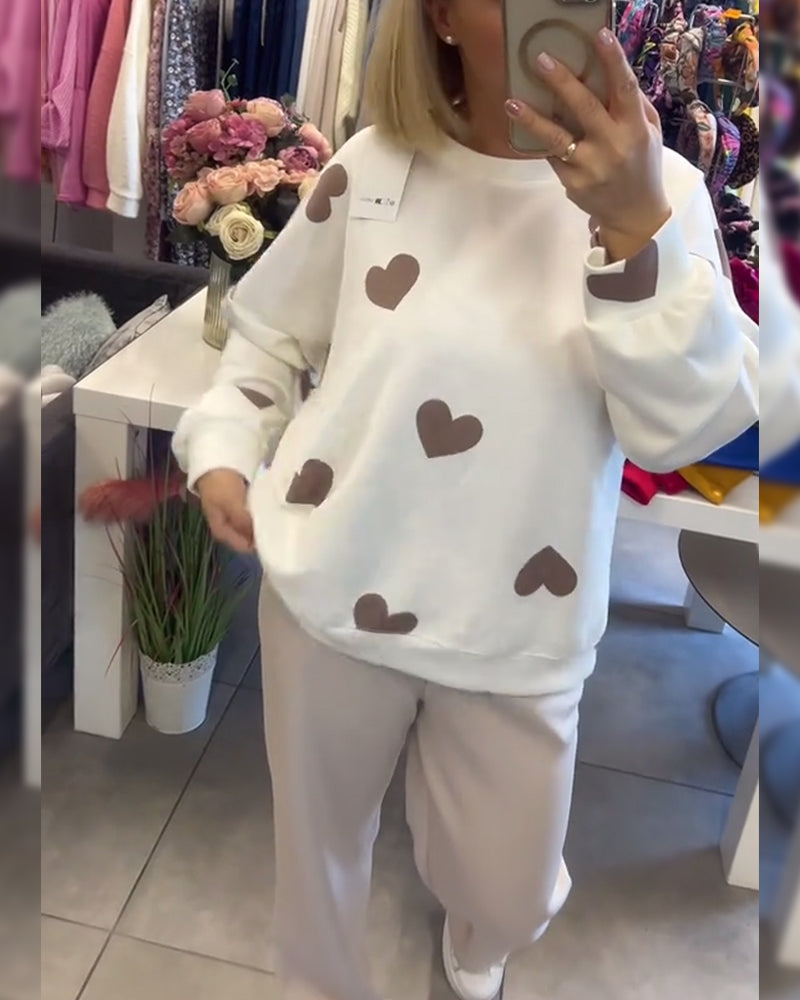 Mila™ | Cotton-Blend Sweater with Hearts