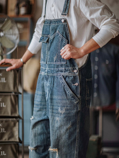 Denim Dungarees in a Used Look for Men