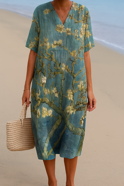 Aya™ | Teal Dress with Floral Print