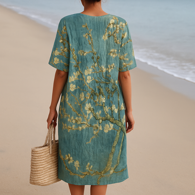 Aya™ | Teal Dress with Floral Print
