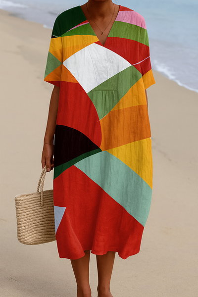 Solène™ | Multicolour patchwork dress