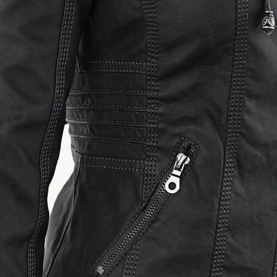 Bellini | Stylish Leather Jacket with Hood