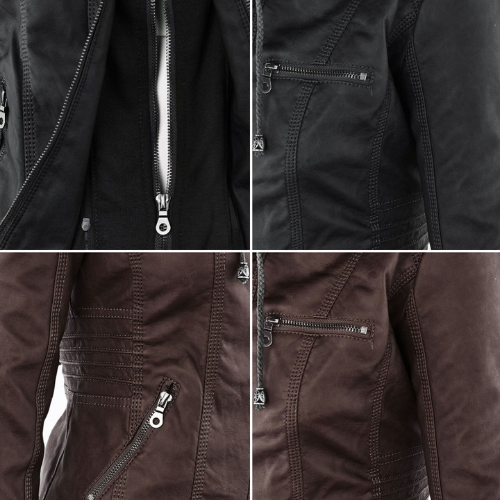 Bellini | Stylish Leather Jacket with Hood