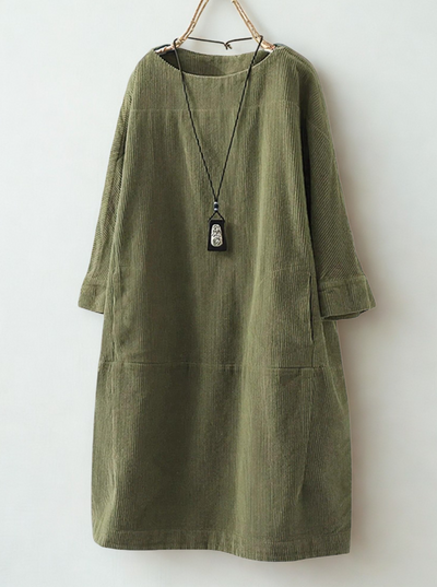 Marivelle™ | Classic Corduroy Tunic Dress