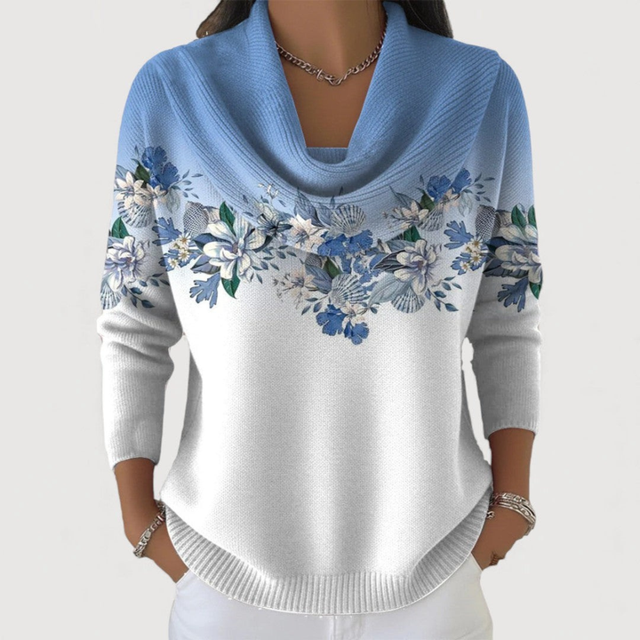 Alora™ | Floral Sweater with Soft Neckline