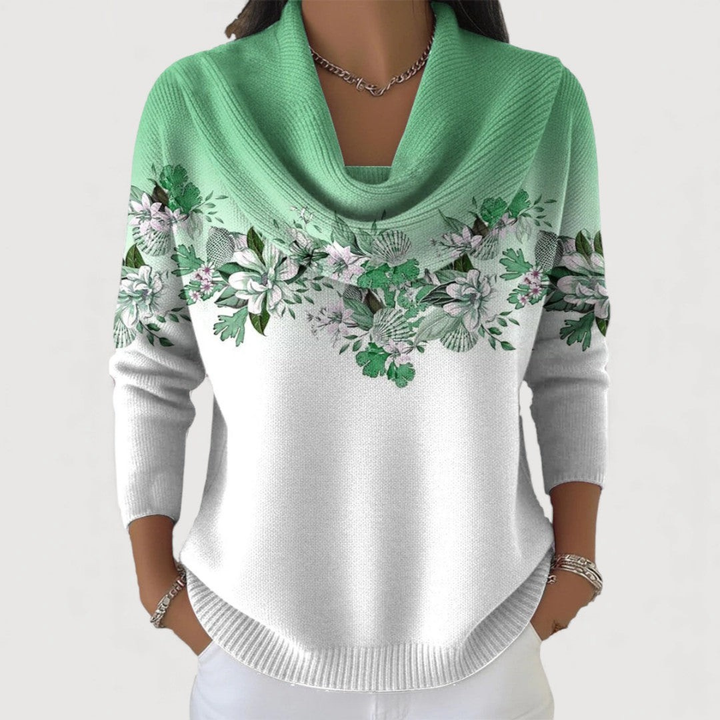 Alora™ | Floral Sweater with Soft Neckline