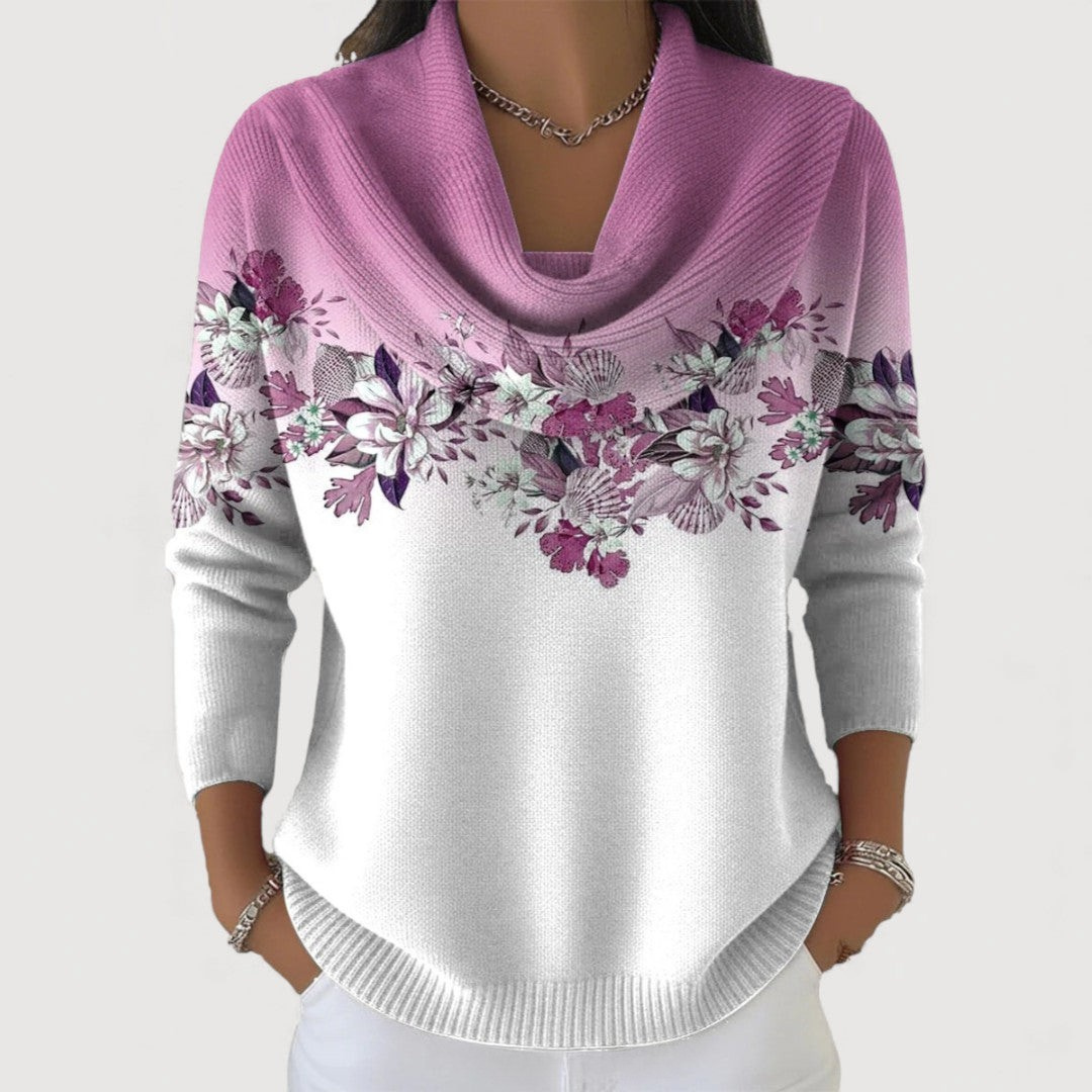 Alora™ | Floral Sweater with Soft Neckline