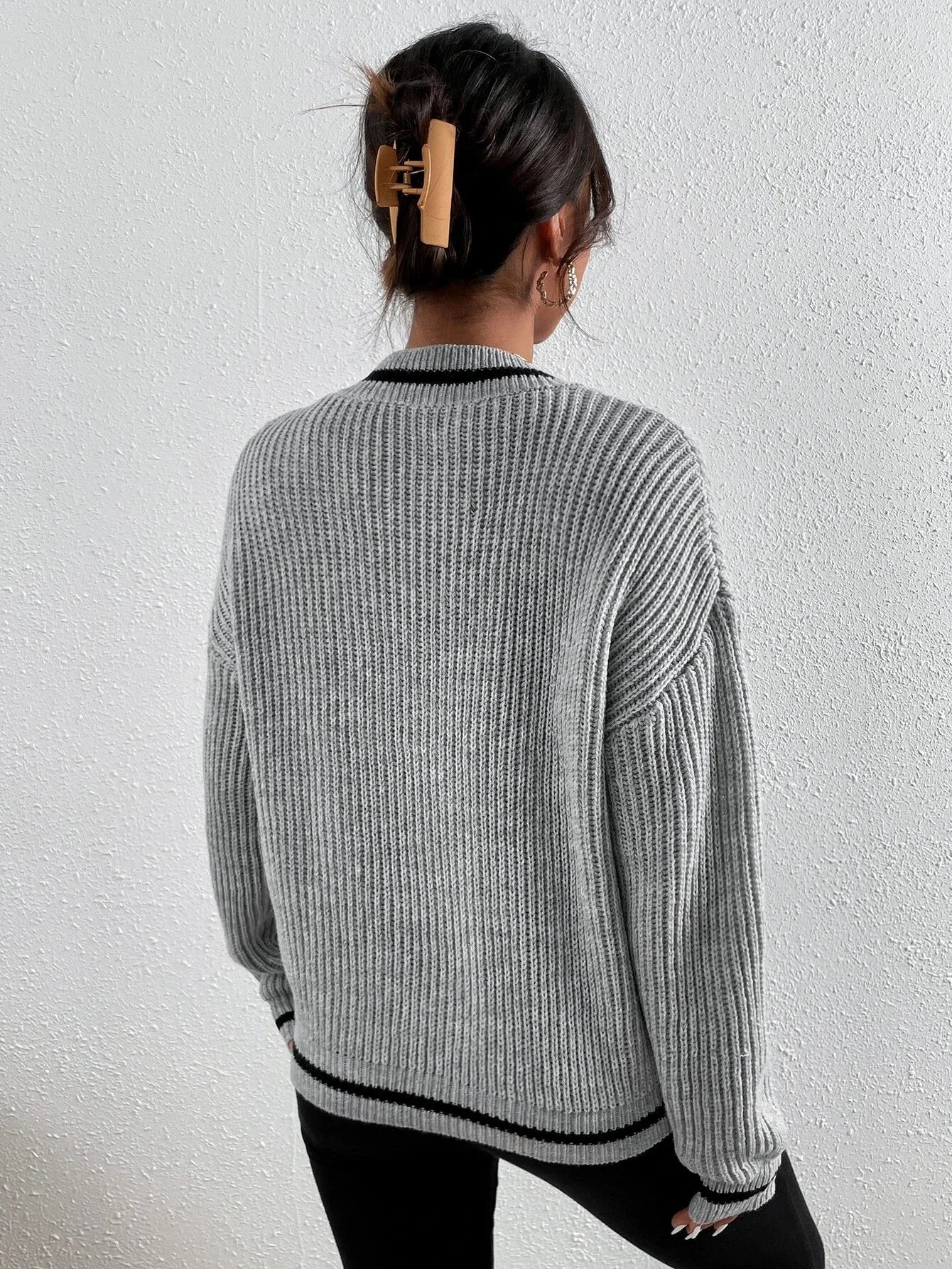Marina | Striped Waffle Knit Sweater