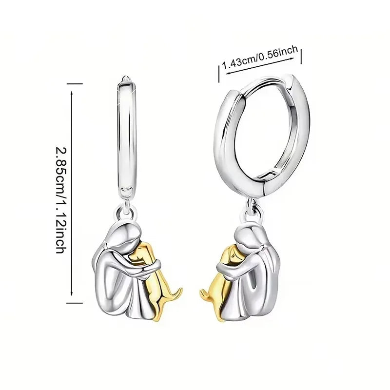 Romy & Rose™ | Earrings with Dog Icon (Round Closure)