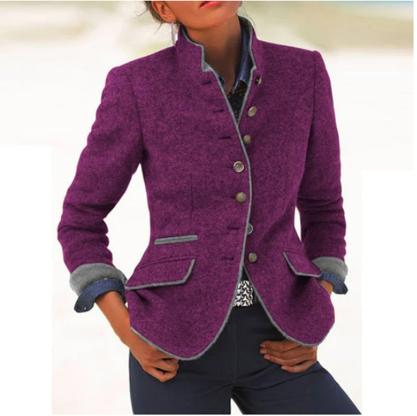 Valeria™ | Elegant Cardigan with a High Collar