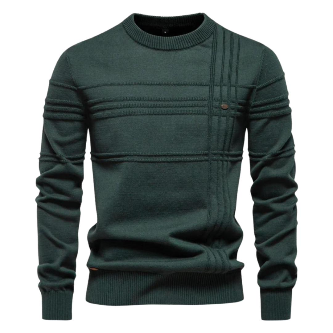 Beeck™ | Cotton Men's Sweater with Striped Design