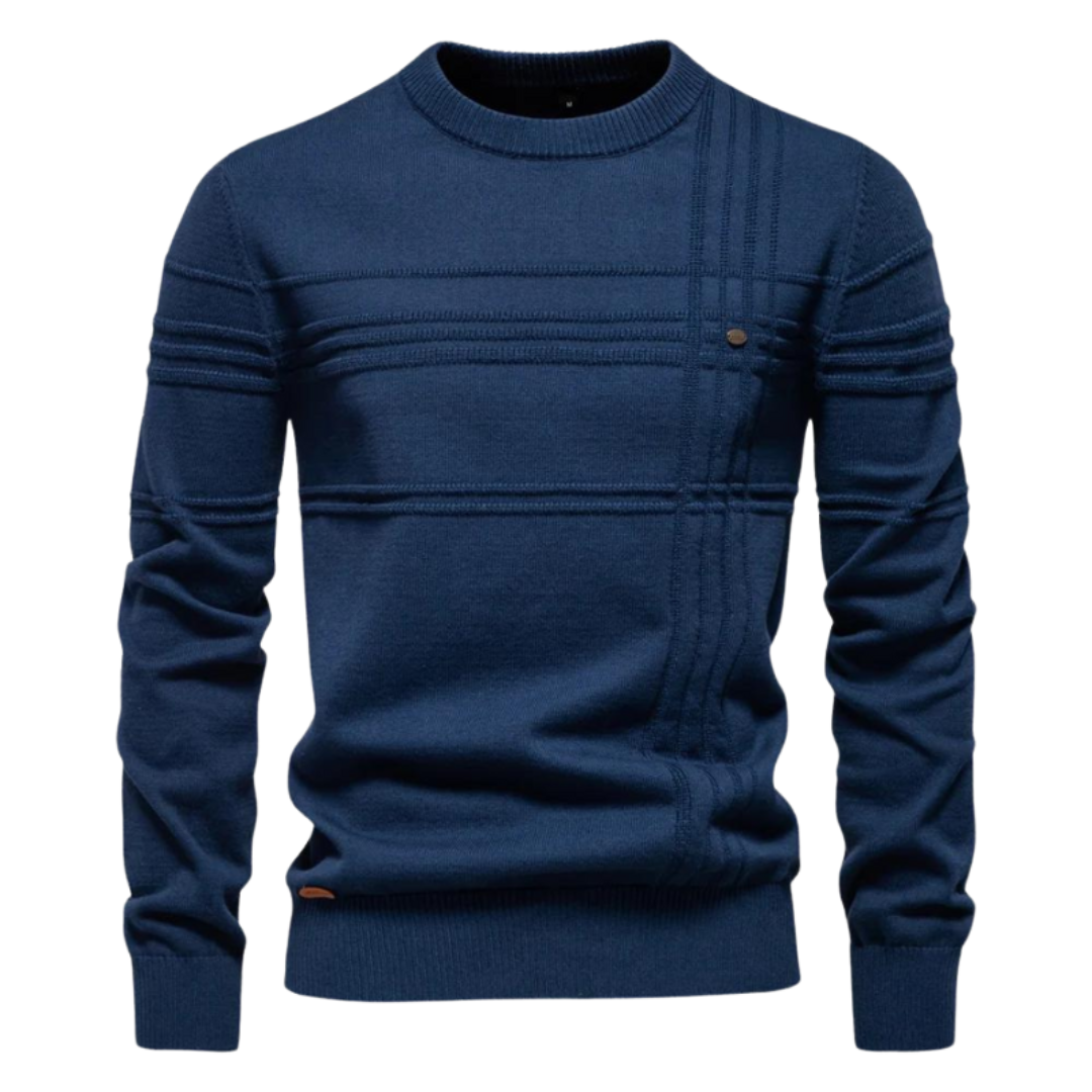 Beeck™ | Cotton Men's Sweater with Striped Design