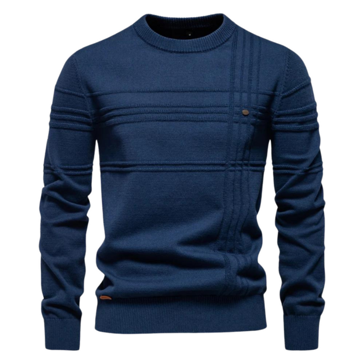Beeck™ | Cotton Men's Sweater with Striped Design