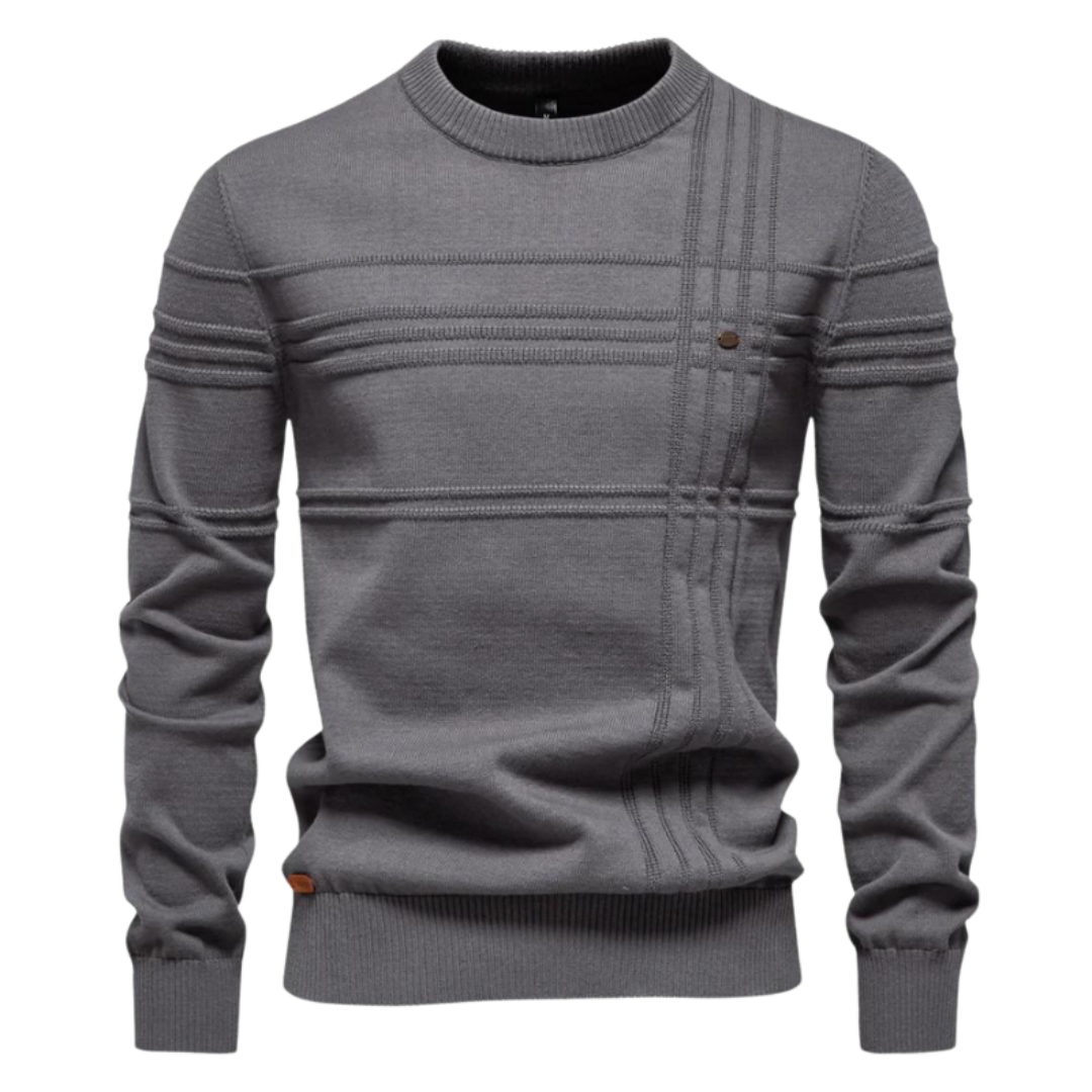 Beeck™ | Cotton Men's Sweater with Striped Design