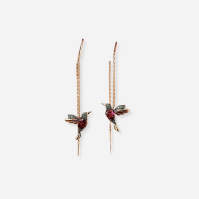 Hummingbird design earrings
