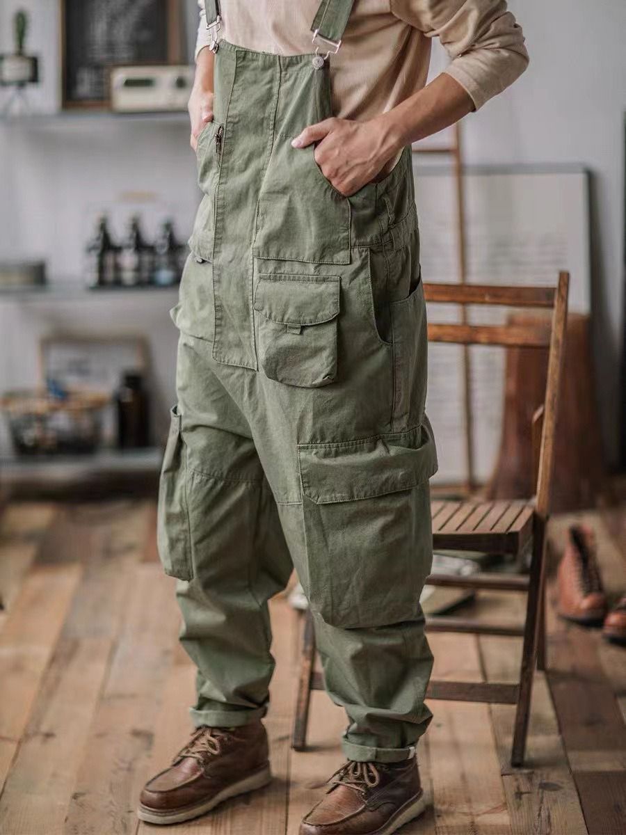 Canvas Cargo Dungarees for Men