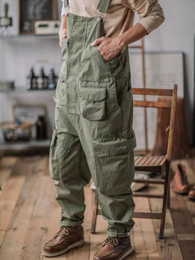 Canvas Cargo Dungarees for Men