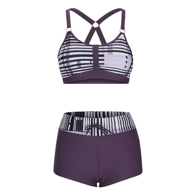 Ela - Dusty Pink Bikini with Bow and Leaf Print | Last Day 80% Discount!
