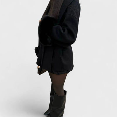 Top hat™ | Elegant Coat with Faux Fur Details
